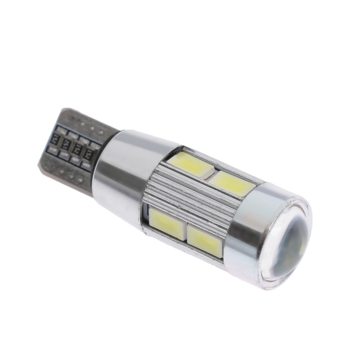 Автолампа светодиодная Cartage, T10, 12 В, 10 SMD, линза Автолампа светодиодная Cartage, T10, 12 В, 10 SMD, линза