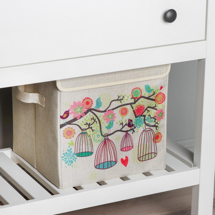 Короб стеллажный для хранения с крышкой «Весна», 29×29×28,5 см Короб стеллажный для хранения с крышкой «Весна», 29×29×28,5 см