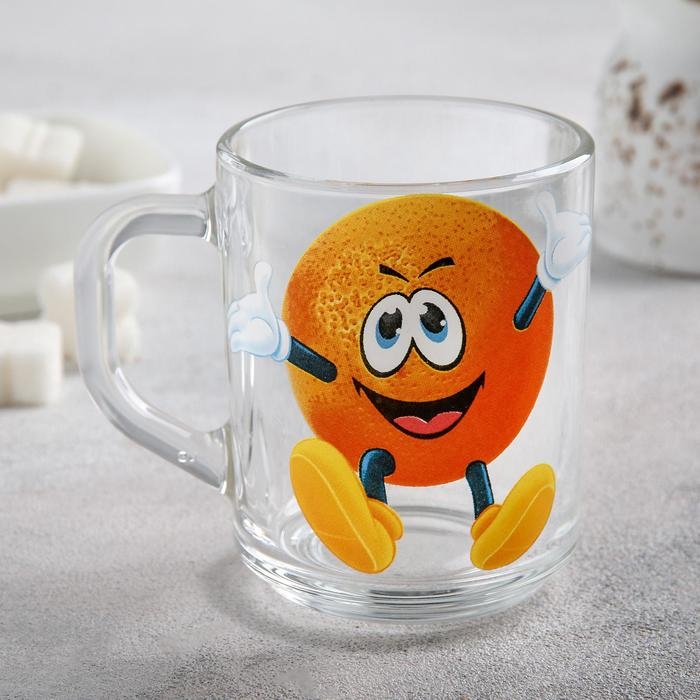 Кружка стеклянная «Фрутис», 200 мл, рисунок МИКС Кружка стеклянная «Фрутис», 200 мл, рисунок МИКС