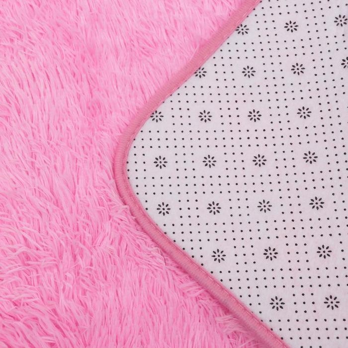 Коврик для ванной и туалета Доляна «Пушистик», 50×80 см, цвет розовый