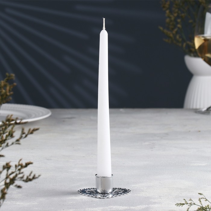 Подсвечник Подсвечник "Сердечко-кружево" металл на одну свечу, 7,8х2,7 см, хром