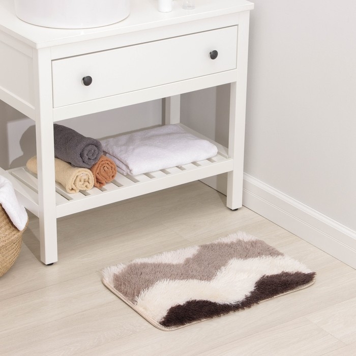 Коврик для дома Доляна «Зиг-заг», 40×60 см, цвет коричневый Коврик для дома Доляна «Зиг-заг», 40×60 см, цвет коричневый