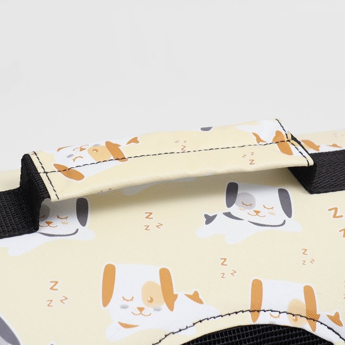 Сумка - переноска животных Сумка - переноска животных "Щенки", бежевая, размер L, 52 х 28 х 28 см