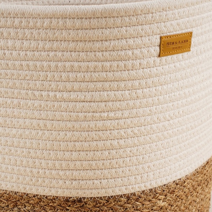 Корзина для белья плетеная круглая SL Home Orden, хлопок, гиацинт, 35×40 см Корзина для белья плетеная круглая SL Home Orden, хлопок, гиацинт, 35×40 см