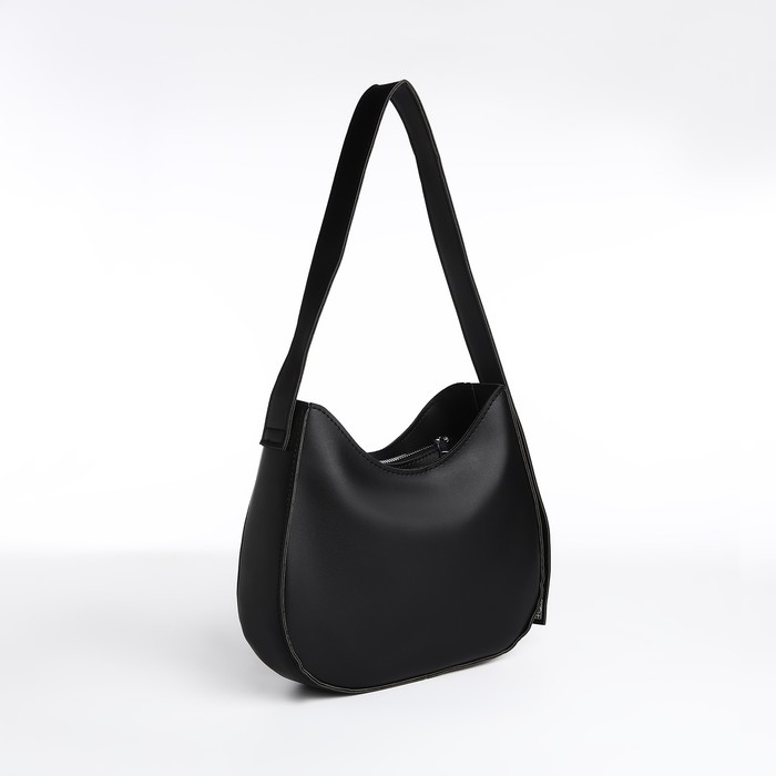 Сумка женская на одно плечо, на молнии, цвет чёрный Сумка женская на одно плечо, на молнии, цвет чёрный