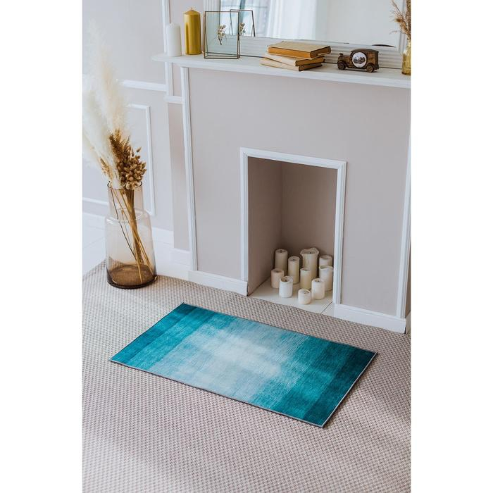 Коврик Доляна «Лазурный», 60×100 см, цвет синий