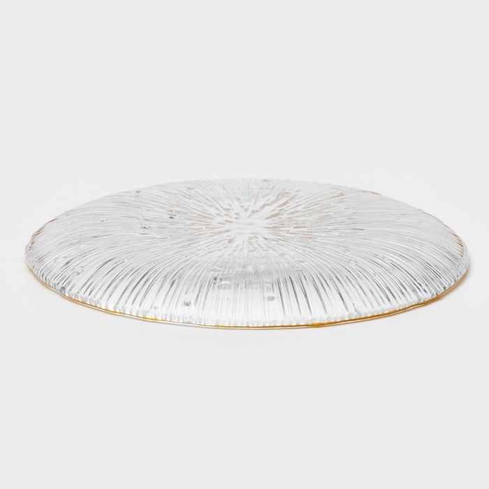 Тарелка стеклянная «Фейерверк», d=15,5 см, цвет прозрачный Тарелка стеклянная «Фейерверк», d=15,5 см, цвет прозрачный