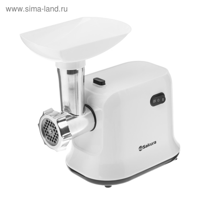 Мясорубка Sakura SA-6420SW, 1500 Вт, реверс, 3 насадки, белая Мясорубка Sakura SA-6420SW, 1500 Вт, реверс, 3 насадки, белая