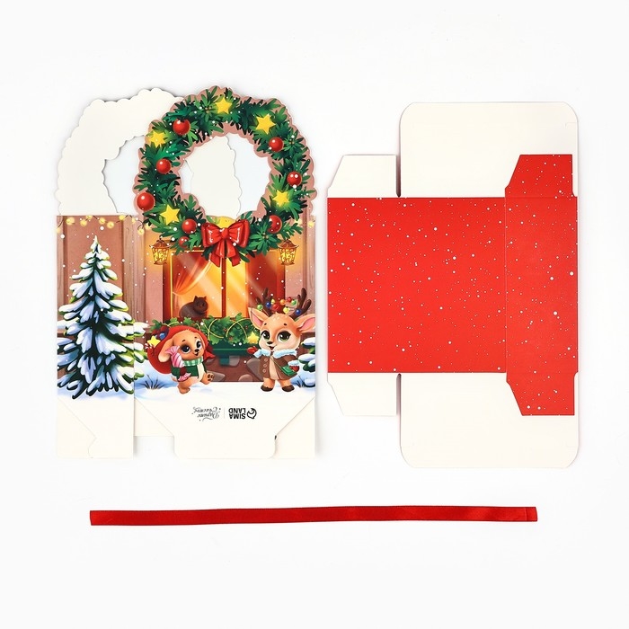 Коробка новогодняя складная «Новогодний домик» 12.3 х 21 х 5.3 см, Новый год Коробка новогодняя складная «Новогодний домик» 12.3 х 21 х 5.3 см, Новый год