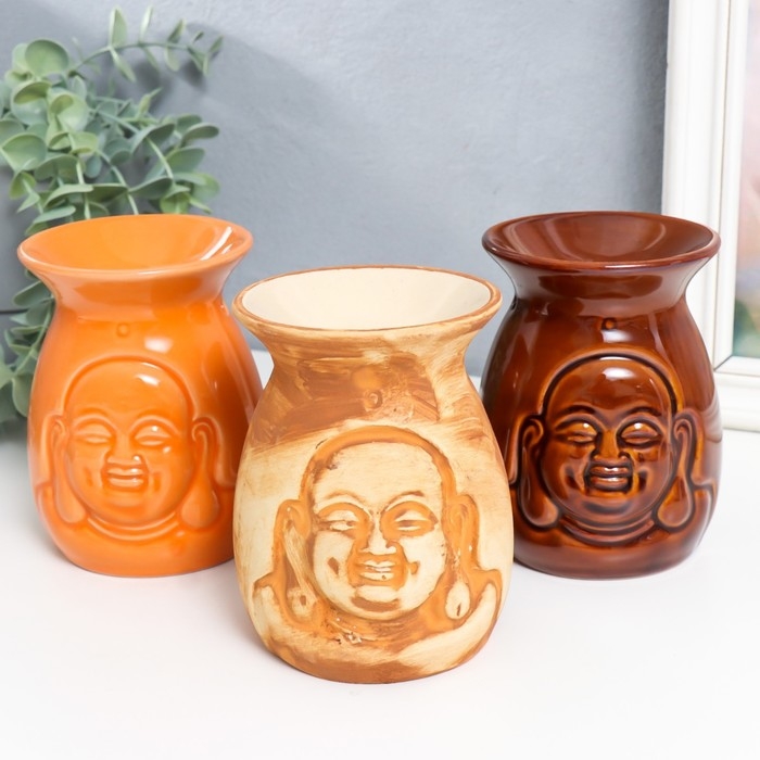 Аромалампа керамика  Аромалампа керамика "Довольный Хотей" МИКС 9,5х9,5х12 см