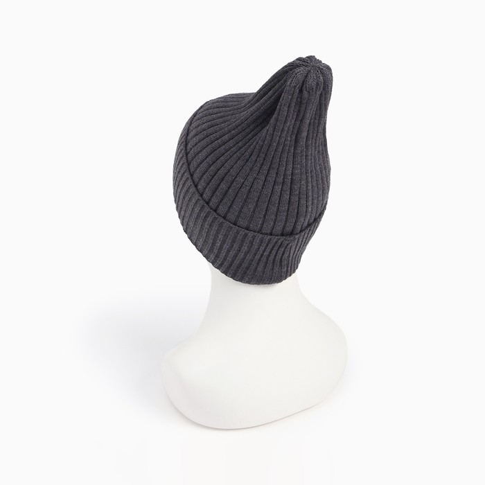 Шапка женская демисезонная, цвет т-серый, размер 56-58