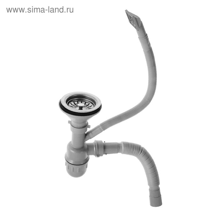 Мойка кухонная MIXLINE 528190, врезная, 0.6 мм, 57х45х16 см, левая, вып. 3 1/2 Мойка кухонная MIXLINE 528190, врезная, 0.6 мм, 57х45х16 см, левая, вып. 3 1/2", с сифоном