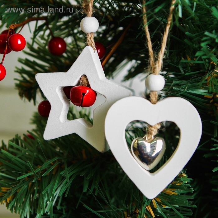 Подвеска новогодняя «Фигурки», с бубенчиком, МИКС Подвеска новогодняя «Фигурки», с бубенчиком, МИКС