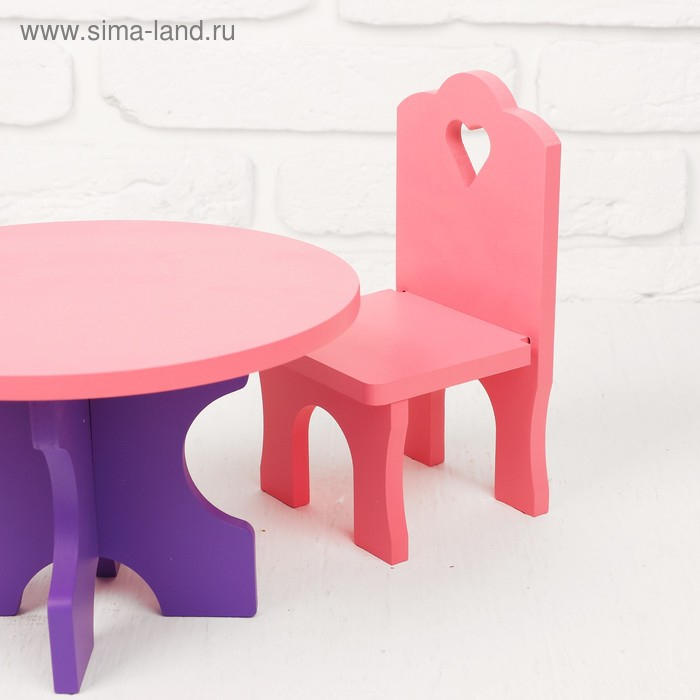 Мебель кукольная «Столик со стульчиками», 5 деталей