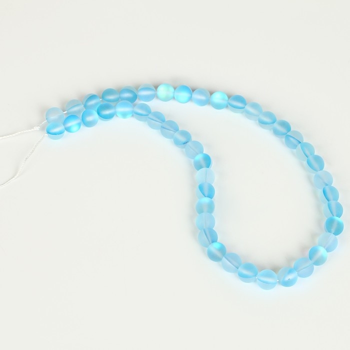 Бусины из натурального камня &laquo;Кошачий глаз&raquo;, набор 46 шт., размер 1 шт. &mdash; 8 мм, голубой