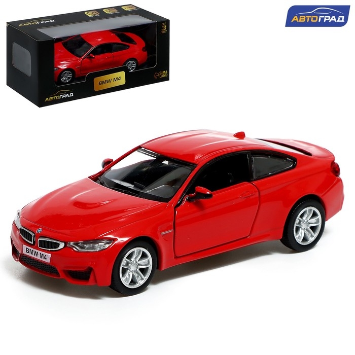 Машина металлическая BMW M4 COUPE, инерционная, 1:32, открываются двери, цвет красный Машина металлическая BMW M4 COUPE, инерционная, 1:32, открываются двери, цвет красный
