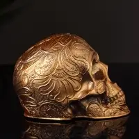 Фигурка гипс &laquo;Череп с орнаментом&raquo; 6&times;5&times;5 см, бронза