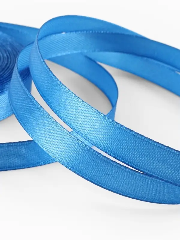 Лента атласная, 10 мм, 23±1 м, лазурно-синяя №97
