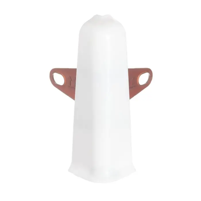 Угол наружный (внешний) с крепежом для плинтуса «Деконика», 85 мм, цвет 001-G белый глянцевый