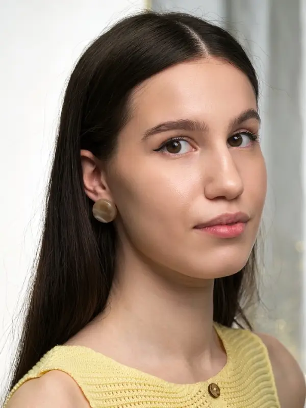 Серьги пластик &laquo;Леденец&raquo;, d=2 см, с разводами белыми, коричневые