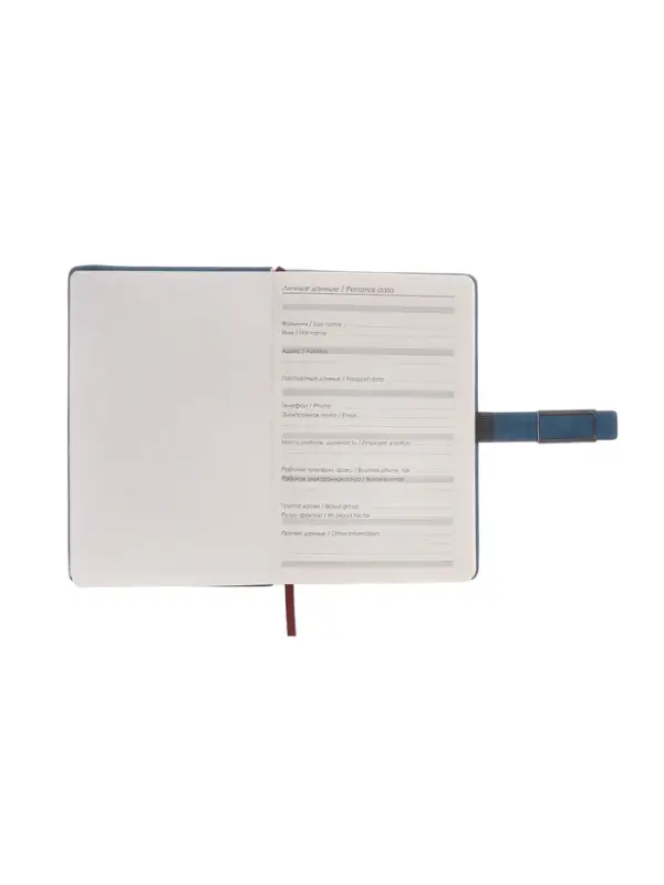 Ежедневник недатированный формат А5, с хлястиком, 112л, линия, пвх, Синий Ежедневник недатированный формат А5, с хлястиком, 112л, линия, пвх, Синий