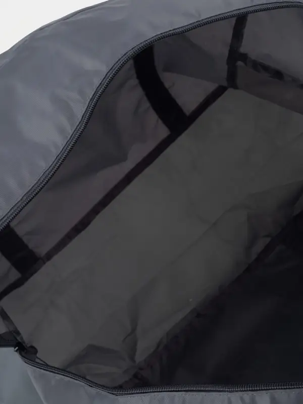 Сумка дорожная на молнии, складная в косметичку, наружный карман, держатель для чемодана, серая, зелёная