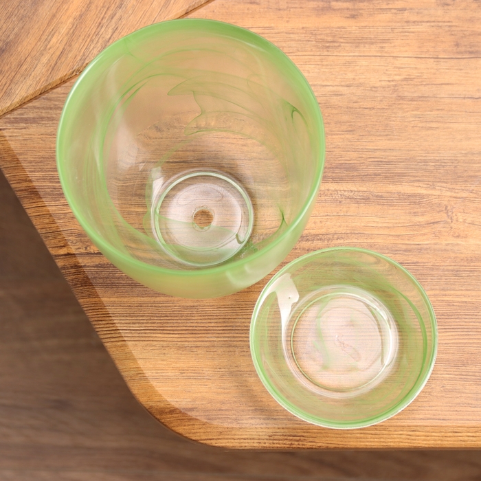 Горшок цветочный с поддоном Горшок цветочный с поддоном "Гармония", зелёный 1 л