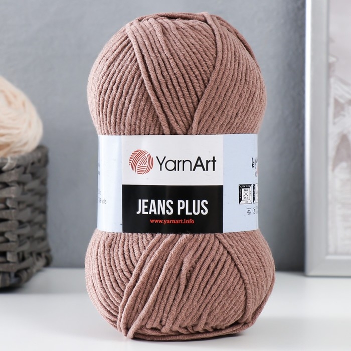 Пряжа  Пряжа "Jeans plus" 55% хлопок, 45% акрил 160м/100гр (71 молочн.шоколад)
