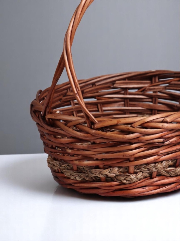 Набор корзин плетёных, овальные 3 шт. L: 36×29 см, Н 13 см, Н с ручкой 37 см.M: 30×24/ 11H/ 30THS: 25×19/ 9H