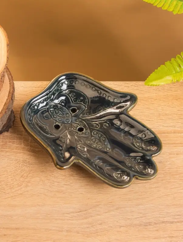 Мыльница «Рука Будды», 17×13×3 см, керамика, синяя