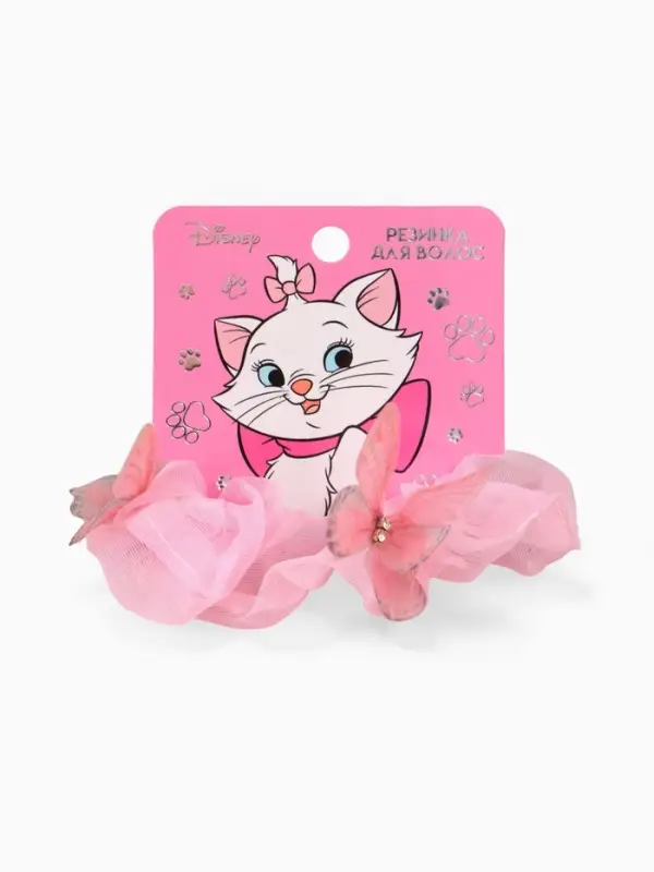 Резинка для волос «Бабочки» розовая, Коты аристократы Резинка для волос «Бабочки» розовая, Коты аристократы