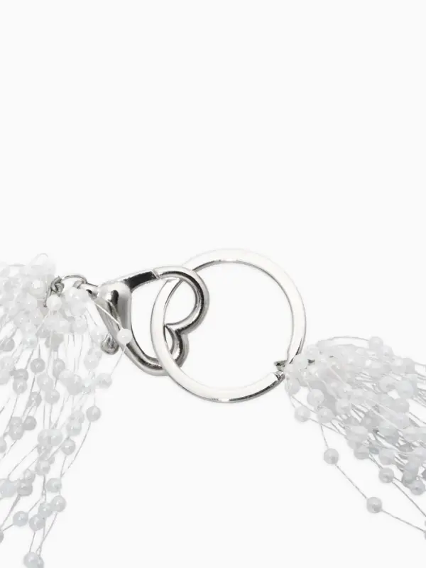 Чокер на леске многослойный &laquo;Жемчужная Богема&raquo;, бусина №3, L=43 см, белый