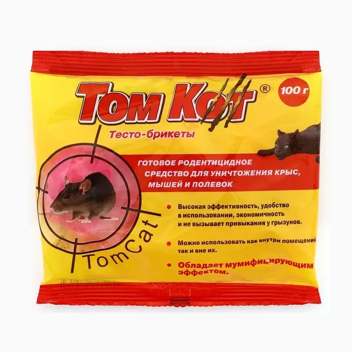 Тесто-брикеты от грызунов &laquo;ТОМ КОТ&raquo;, 100 г