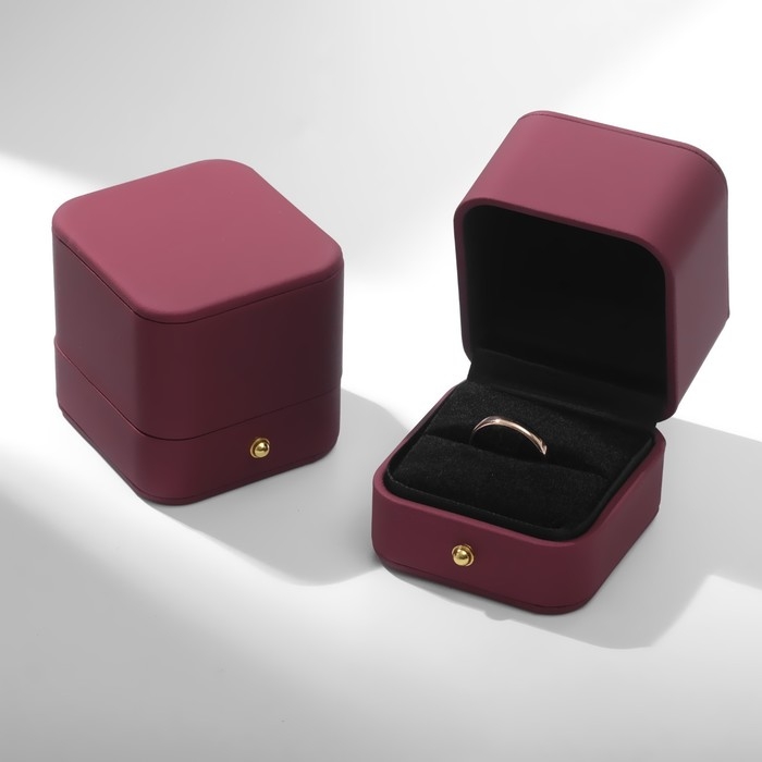 Футляр под кольцо «Классика» ретро, 6,5×6, цвет бордовый