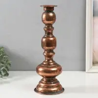 Металлический подсвечник на 1 свечу &laquo;Эрмете&raquo;, состаренная бронза, 13.5&times;13.5&times;36.5 см