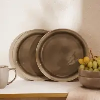 Тарелки SL Home &laquo;Мольвено&raquo;, d=21.4 см, фарфор, набор 2 шт., зелёные