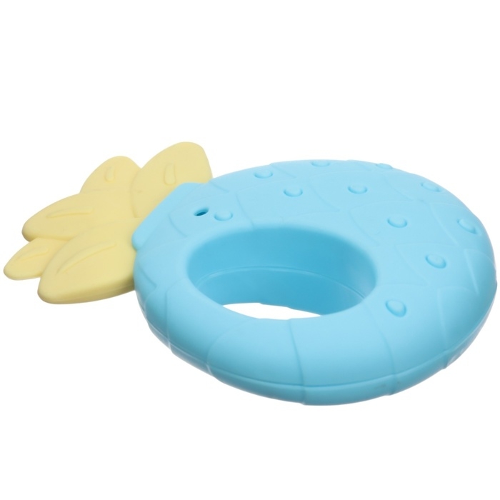 Набор прорезывателей силиконовых «Голубой бокс», с погремушкой, 4 шт., в кейсе, Крошка Я