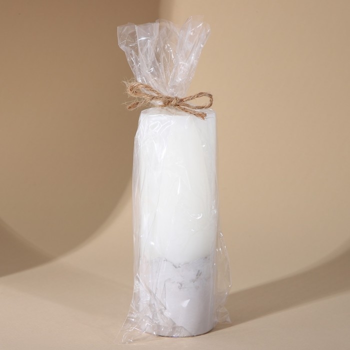 Свеча интерьерная белая с бетоном, 14 х 5 см Свеча интерьерная белая с бетоном, 14 х 5 см