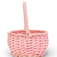 Набор корзин 2 шт  19х19х24, 15х15х8 см ручка h=14 см розовый