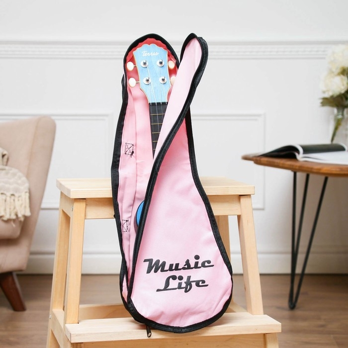 Чехол для укулеле сопрано Music Life, 20 х 8 х 57 см, розовый Чехол для укулеле сопрано Music Life, 20 х 8 х 57 см, розовый