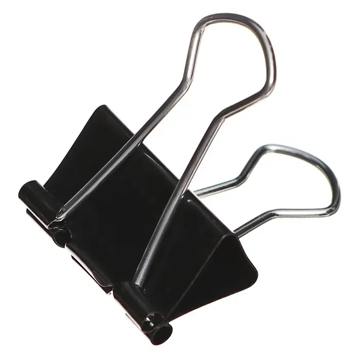 Набор зажимов для бумаг Calligrata, чёрные, 19 мм, 12 штук, в картонной коробке