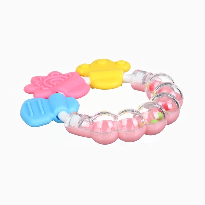 Прорезыватель погремушка Крошка Я «Браслетик», розовый