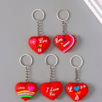 Брелок для ключей &laquo;Сердце с надписью - love&raquo;, резина, 4&times;3&times;1.4 см, МИКС