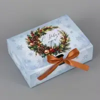 Коробка подарочная, самосборная двухсторонняя &laquo;С Новым годом!&raquo;, 16.5&times;12&times;5 см
