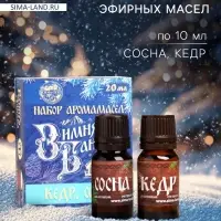 Новогодний набор эфирных масел &laquo;Зимняя банька!&raquo;, кедр, сосна, 2 шт. по 10 мл