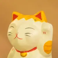 Сувенир «Кошка Неко», 6×6×11 см, дерево, оранжевый