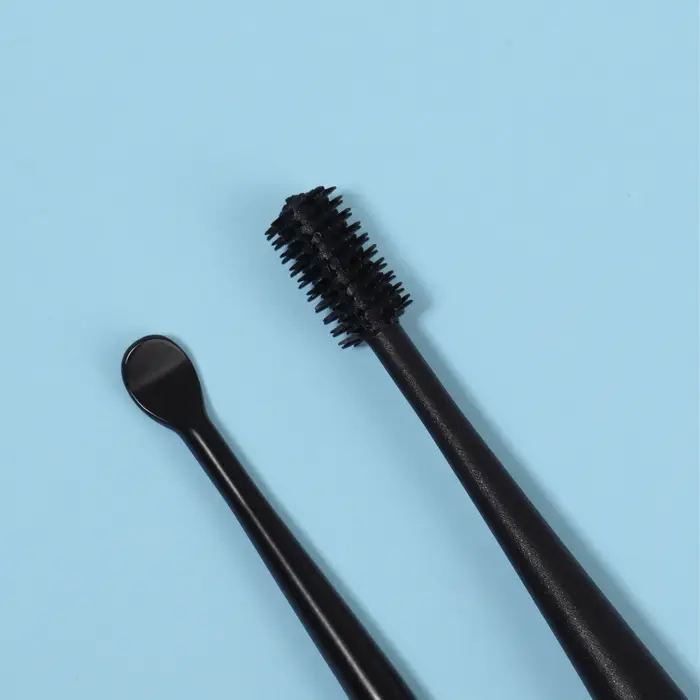 Набор для чистки ушей, 3 предмета, 15.3&times;2.4&times;1.1 см, в пластиковом футляре, чёрный