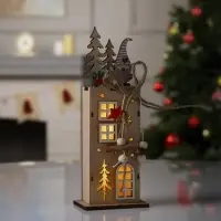 Светодиодная фигура &laquo;Фабрика подарков&raquo; 7.5&times;22&times;5 см, дерево, батарейки LR1130&times;3 (в комплекте), свечение тёплое белое