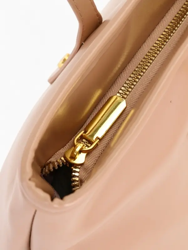 Сумка-шопер женская на молнии, размер 30.5&times;12&times;27 см, однотонная, бежевая