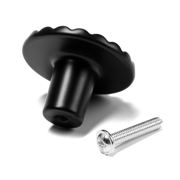 Ручка-кнопка CAPPIO, d=36 мм, цвет черный, 8 шт. Ручка-кнопка CAPPIO, d=36 мм, цвет черный, 8 шт.